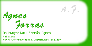 agnes forras business card